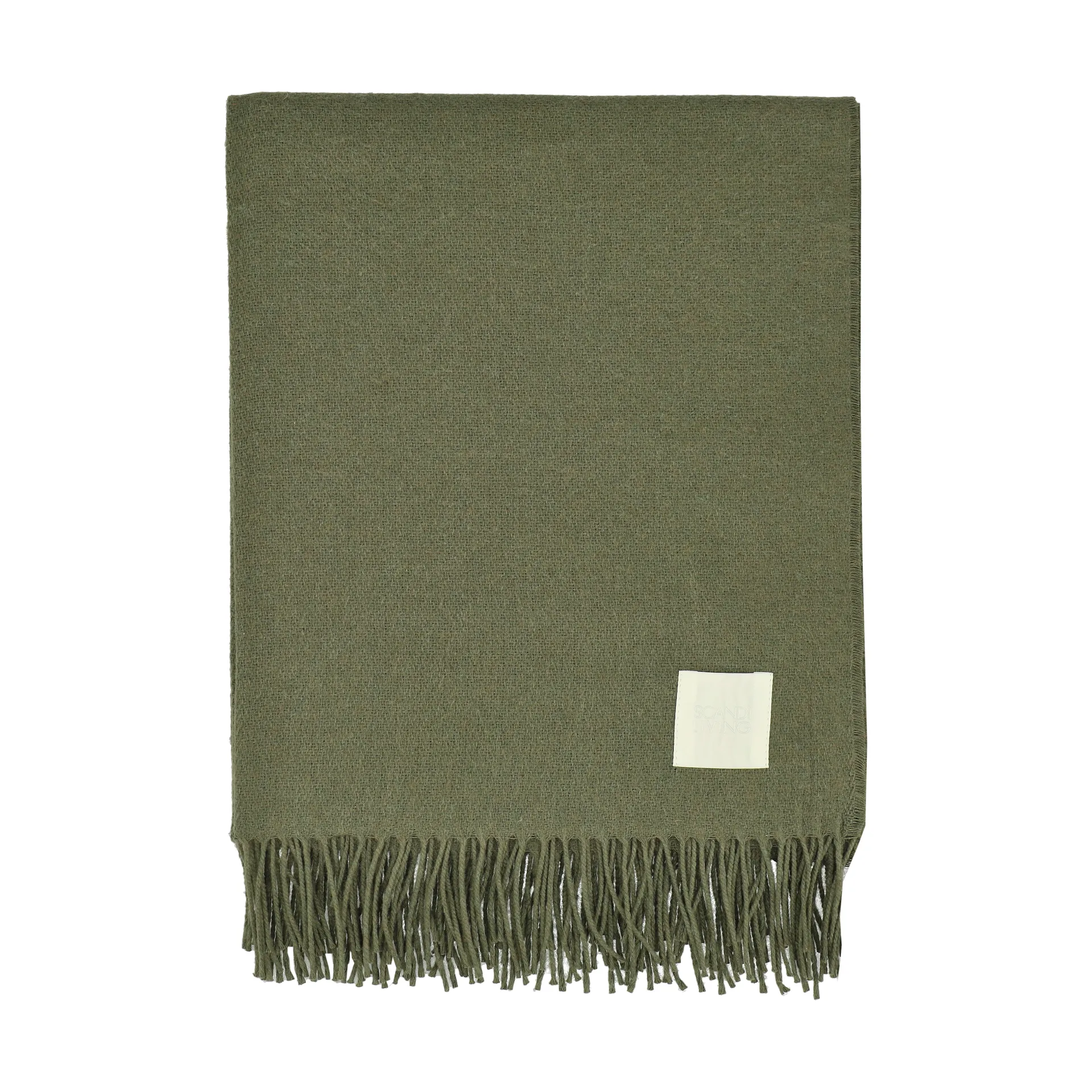 Pled bawełniany Loom 125×170 cm, Khaki Scandi Living