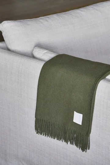 Pled bawełniany Loom 125×170 cm - Khaki - Scandi Living