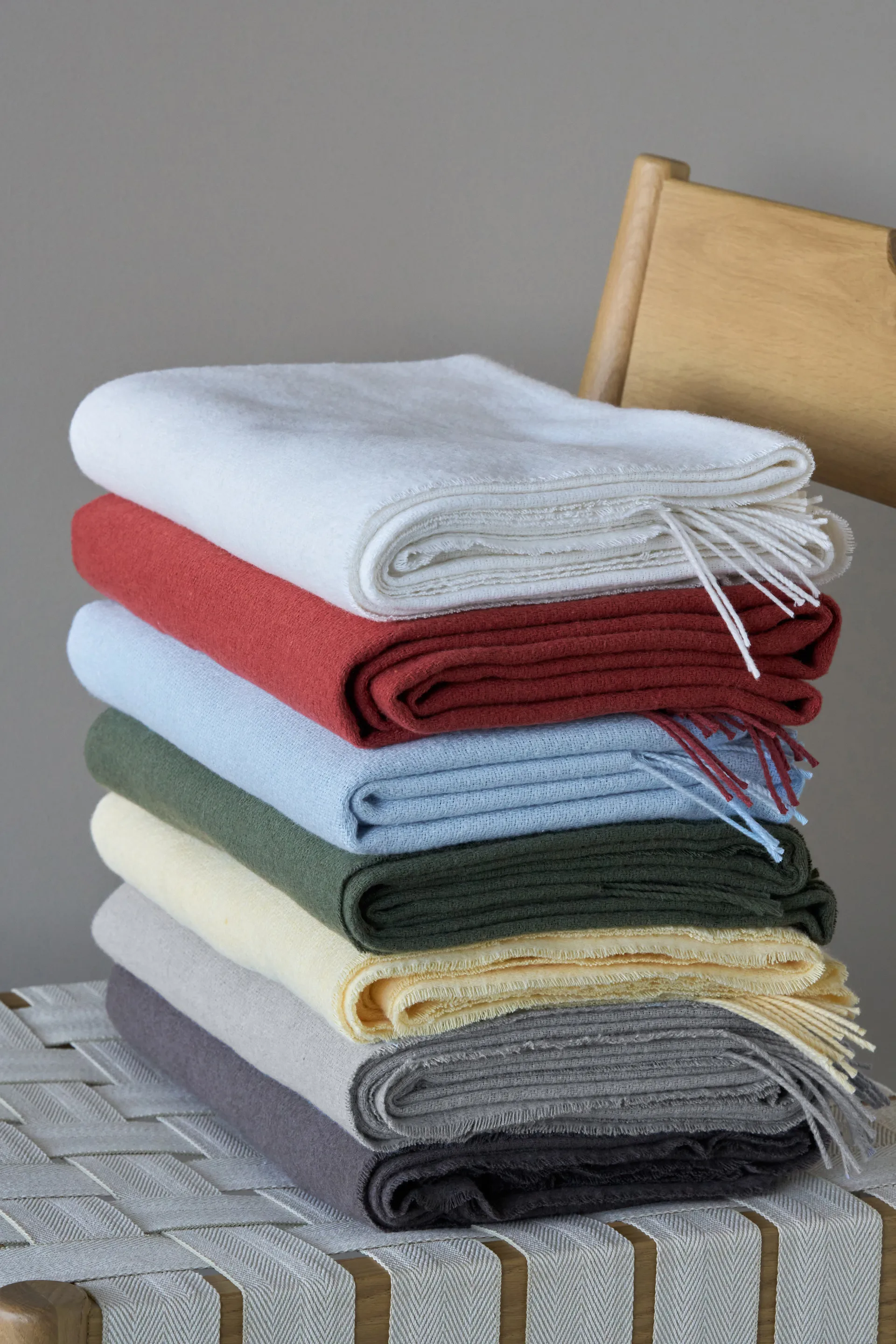 Pled bawełniany Loom 125×170 cm, Khaki Scandi Living