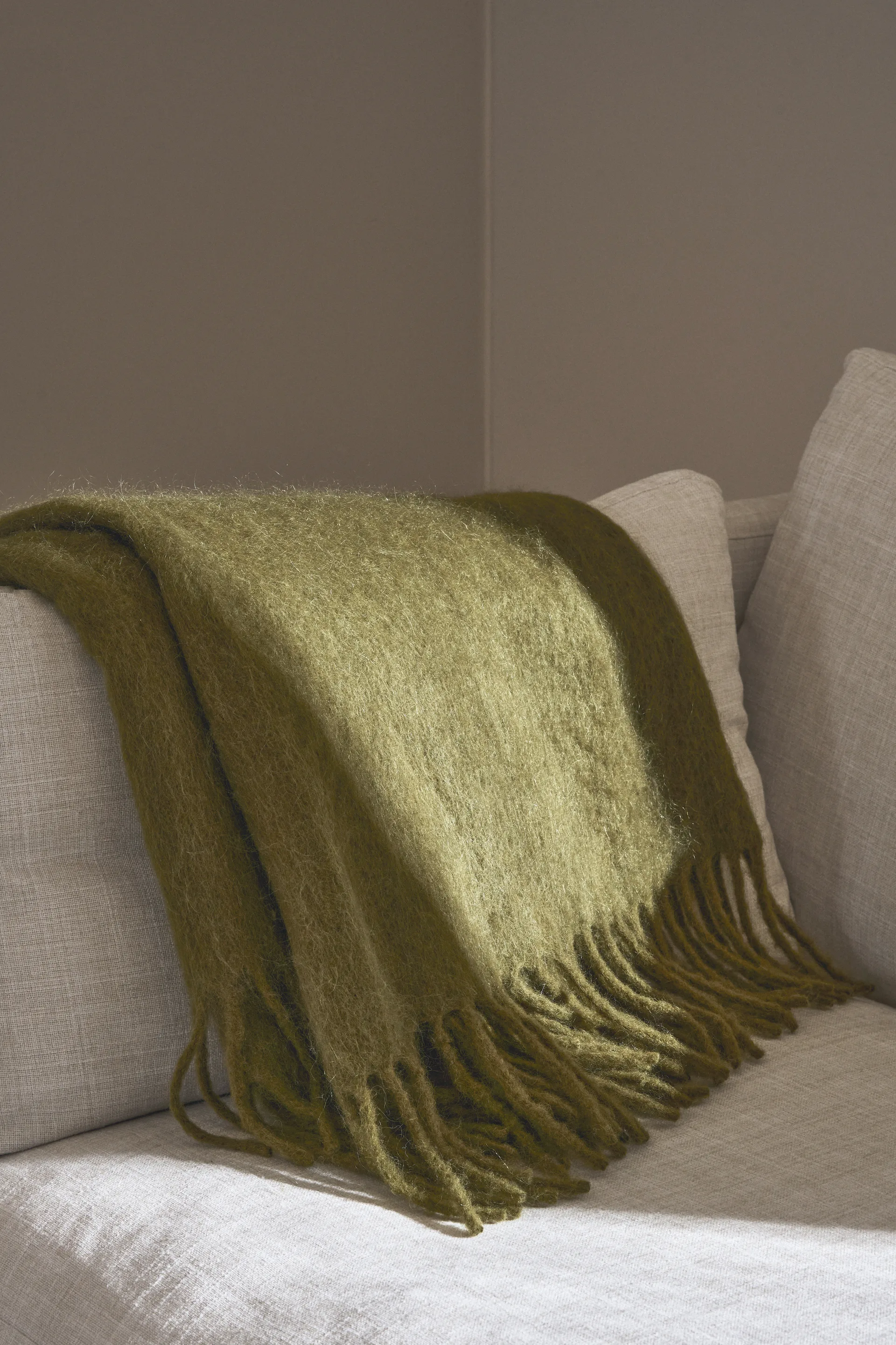Pled Dune mohair 130x170 cm, Olive Scandi Living