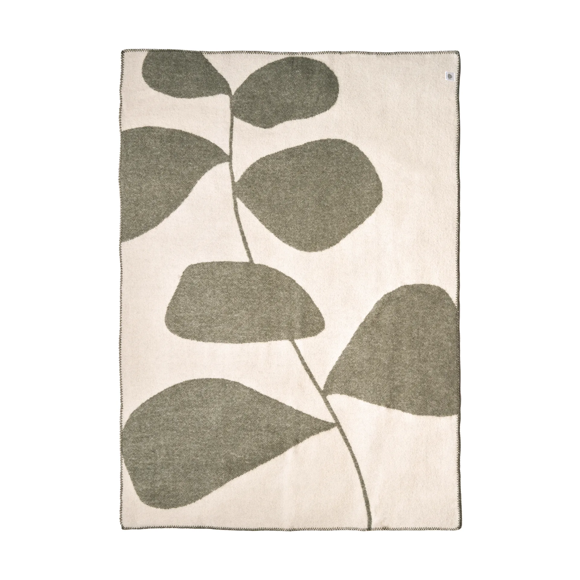 Pled wełniany Leaf 130x180 cm, Khaki zielony Scandi Living