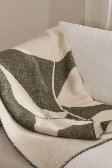 Pled wełniany Leaf 130x180 cm - Khaki zielony - Scandi Living
