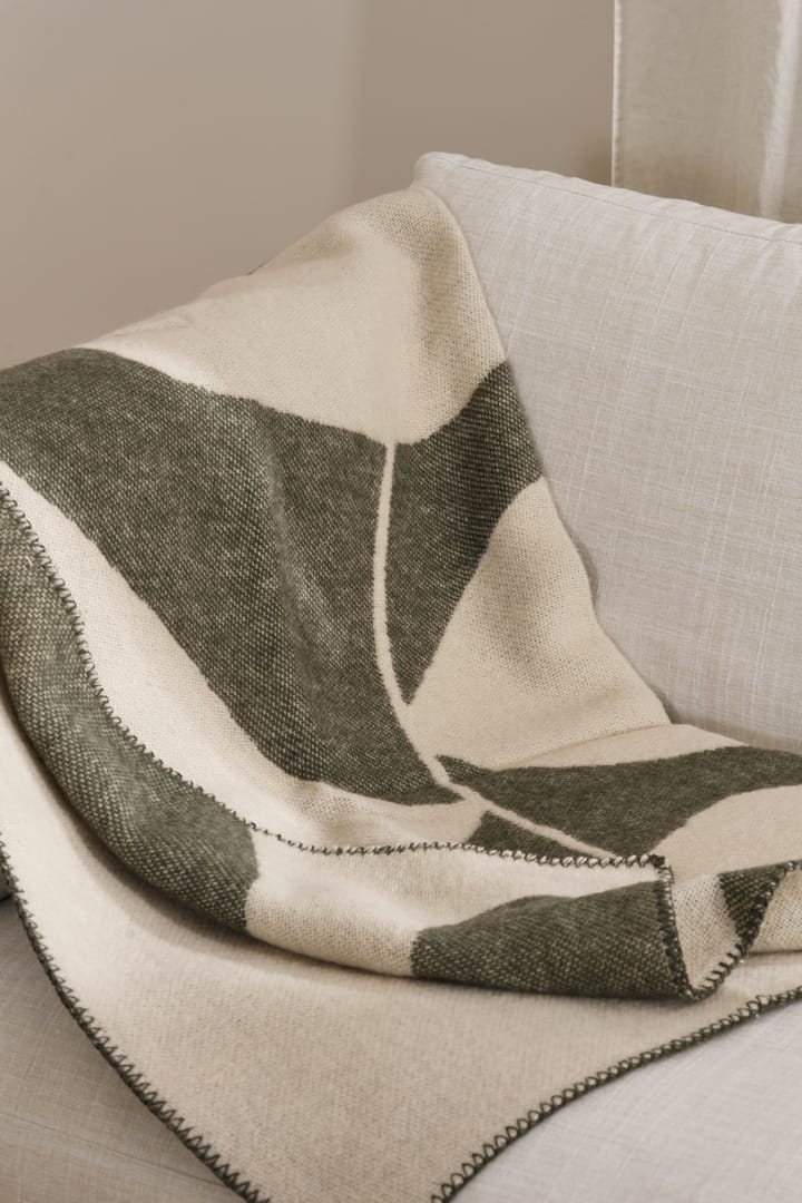 Pled wełniany Leaf 130x180 cm, Khaki zielony Scandi Living