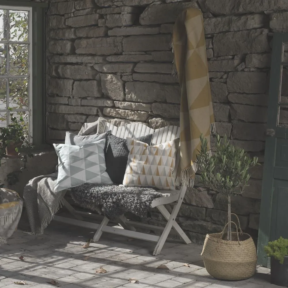 Pled wełniany Rime, Mustard Scandi Living