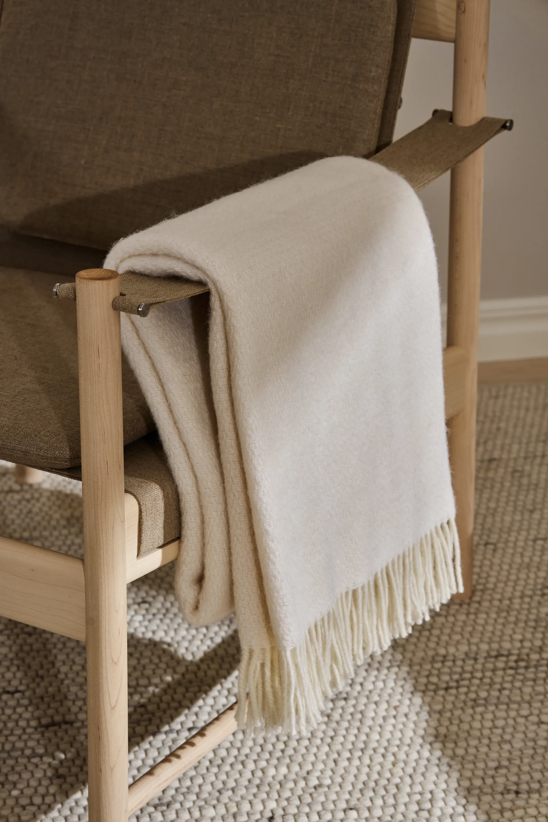 Pled wełniany Sandstone 130x180 cm, Creme Scandi Living