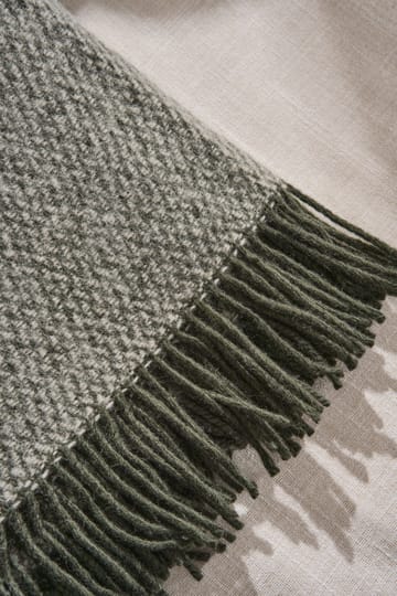 Pled wełniany Sandstone 130x180 cm - Khaki zielony - Scandi Living