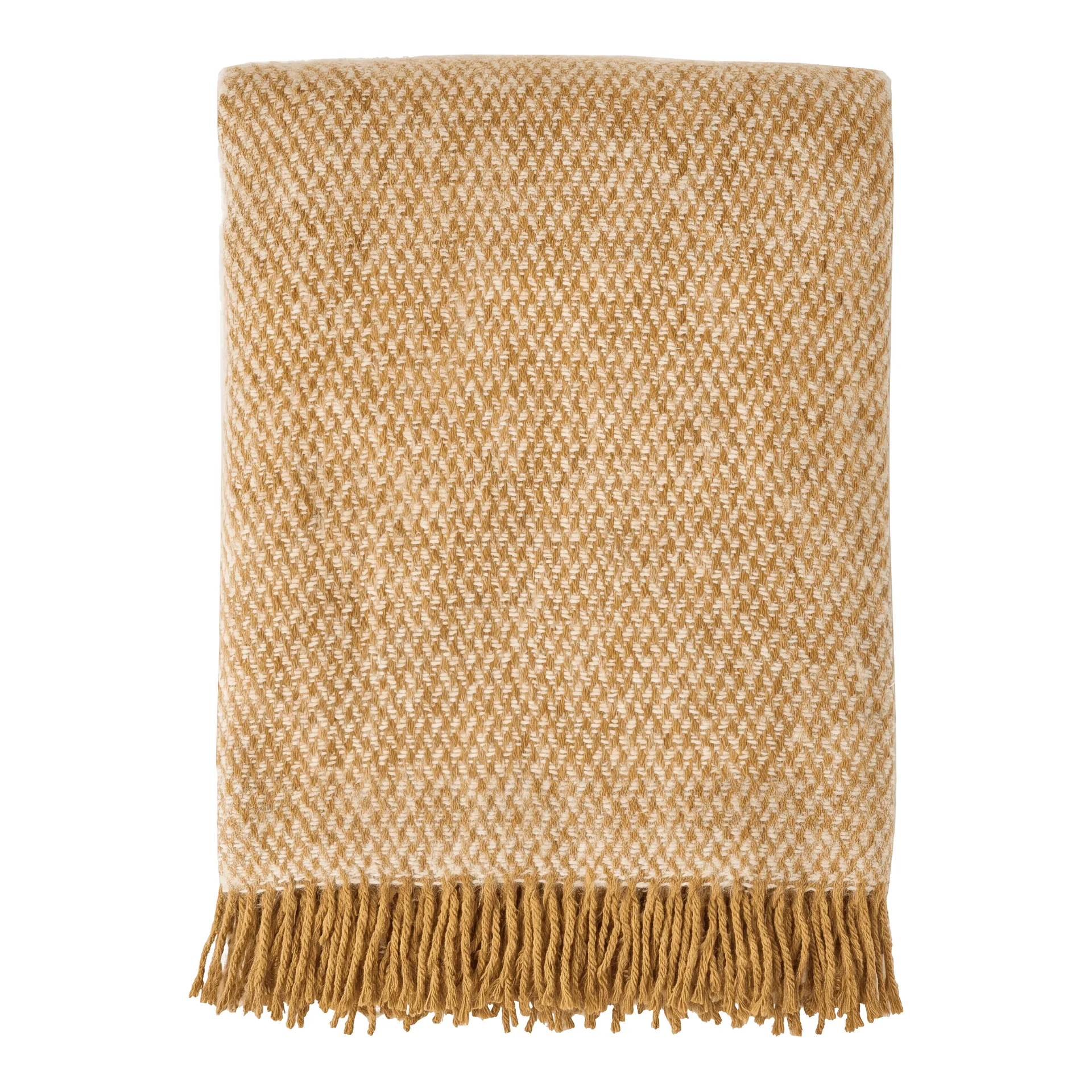 Pled wełniany Sandstone 130x180 cm, Mustard Scandi Living