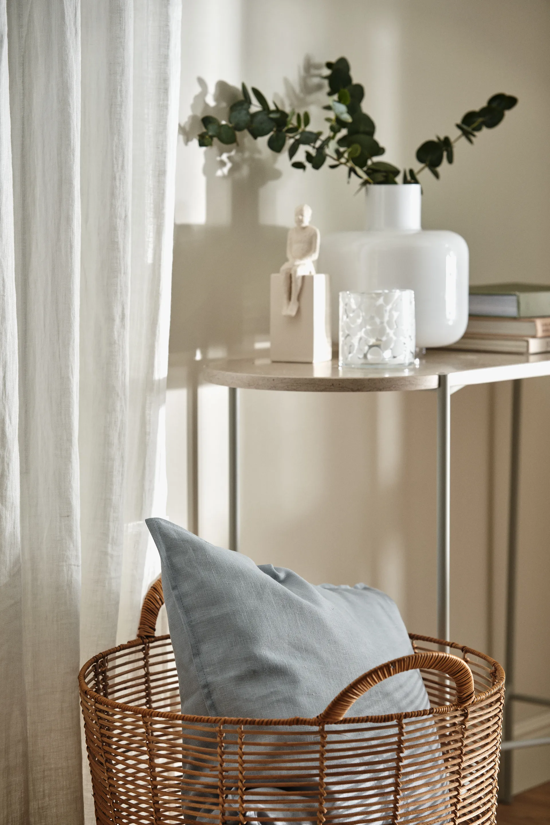 Poszewka na poduszkę Calm, len 50x50 cm, Sky Blue Scandi Living