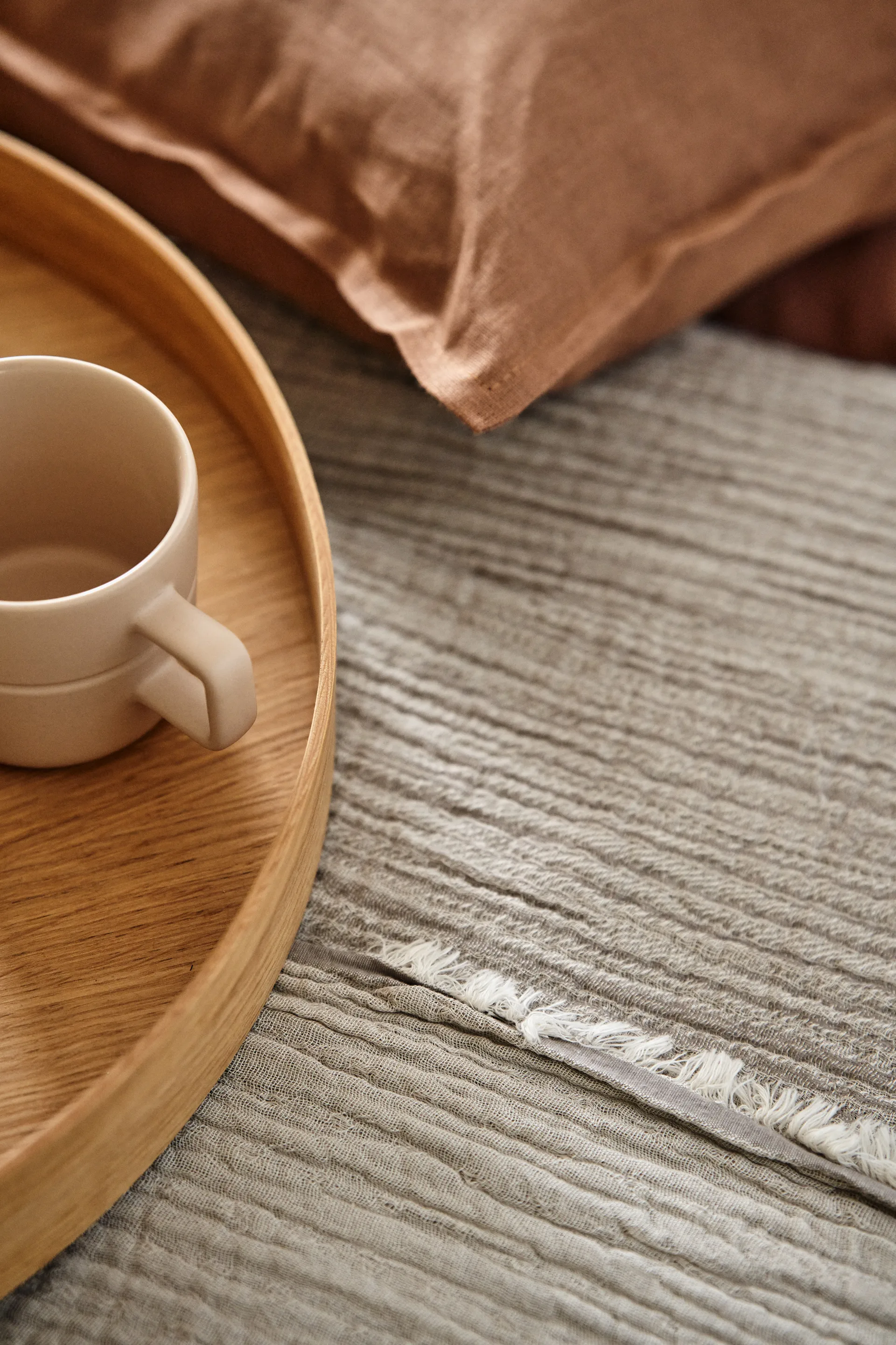 Poszewka na poduszkę lniana Calm 40x60 cm, Almond Brown Scandi Living