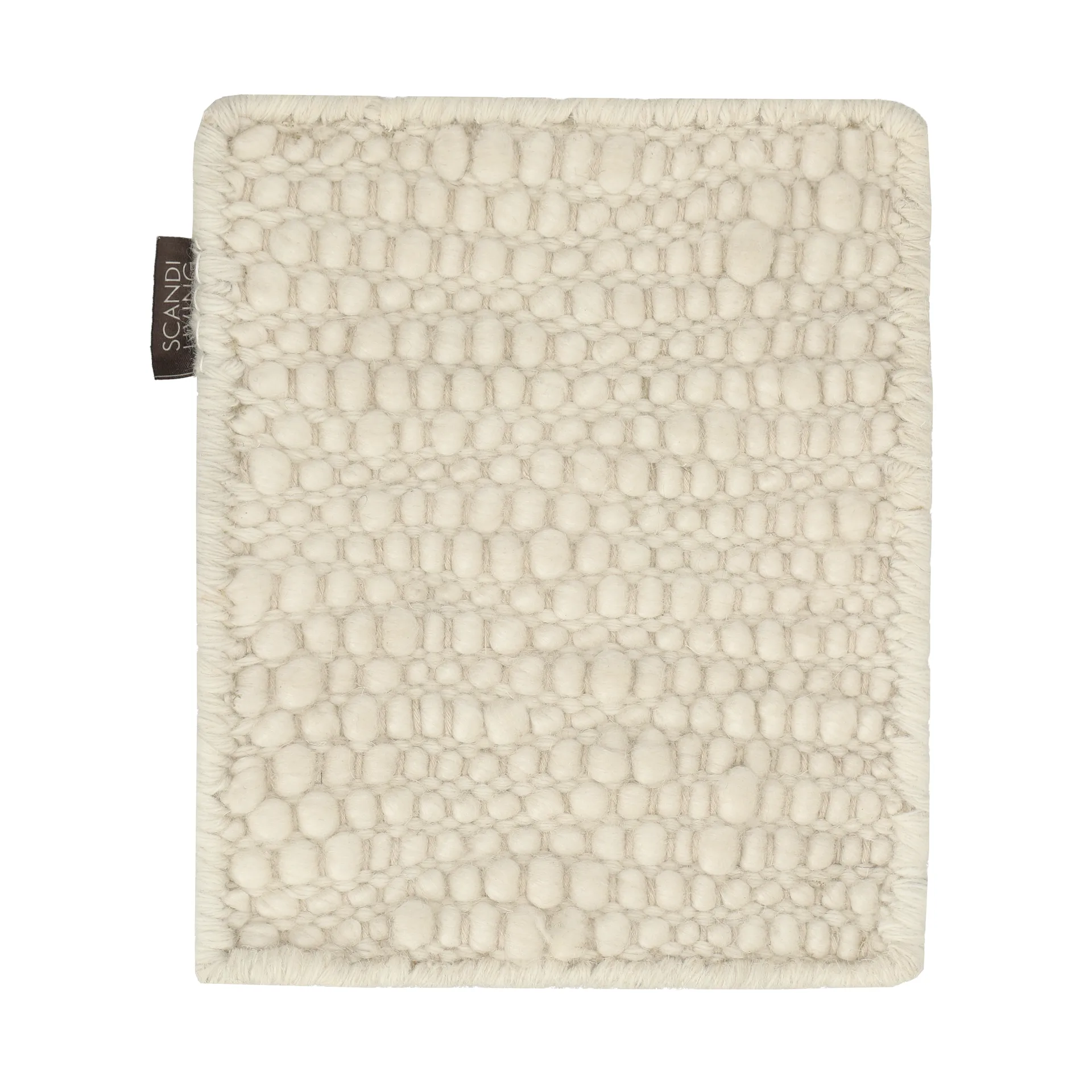 Próbka dywanu wełnianego Pebble, Biały Scandi Living