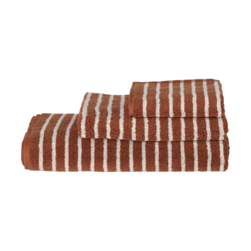 Ręcznik Drift 30x50 cm - Brązowo-biały - Scandi Living