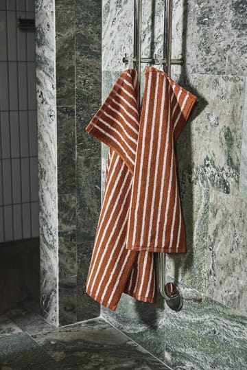 Ręcznik Drift 30x50 cm - Brązowo-biały - Scandi Living