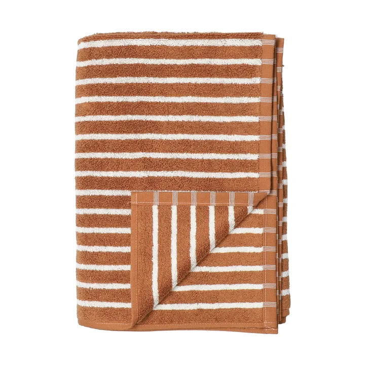 Ręcznik kąpielowy Drift 100×150 cm - Brązowo-biały - Scandi Living