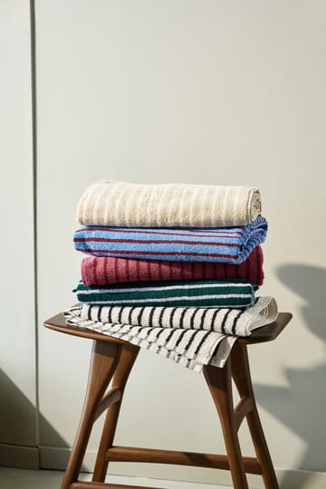 Ręcznik kąpielowy Drift 70x140 cm - Beżowo-biały - Scandi Living