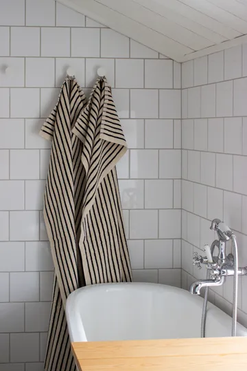 Ręczniki kąpielowe Drift 100x150 cm 2 szt. - Biało-czarny - Scandi Living