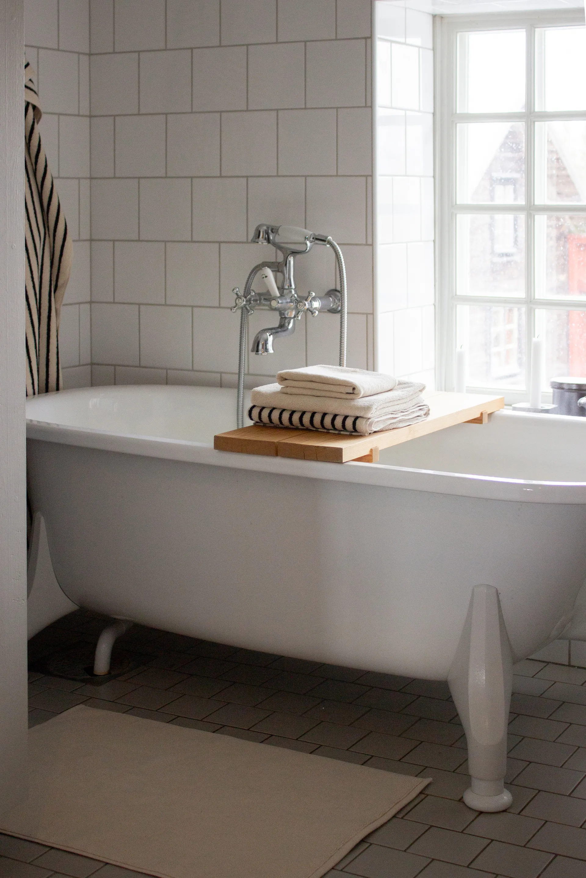 Ręczniki kąpielowe Drift 100x150 cm 2 szt. - Biało-czarny,  Scandi Living