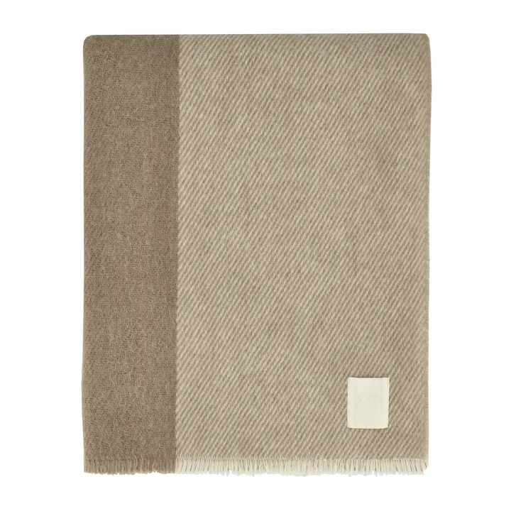 Row wełniany pled w paski - Beżowy, 120x185cm - Scandi Living
