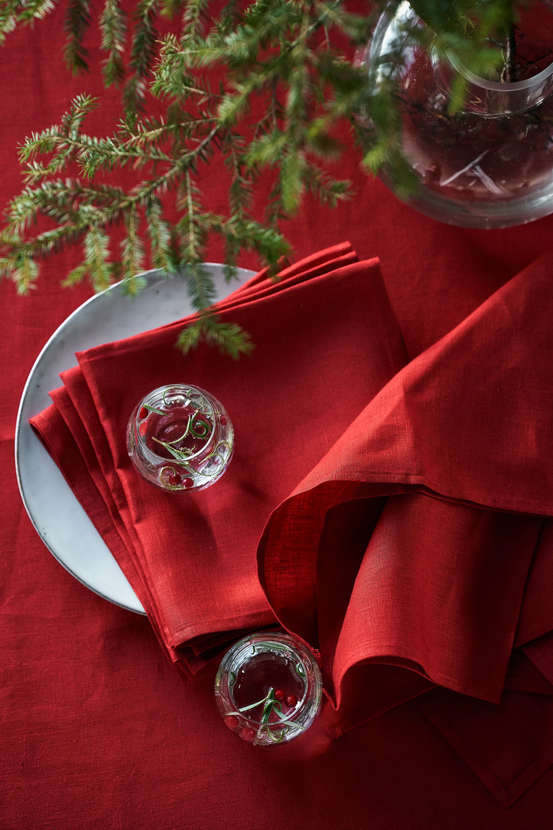 Serwetki lniane Clean 45x45 cm 4 szt, Red (czerwone) Scandi Living