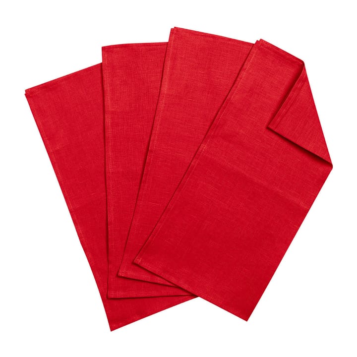 Serwetki lniane Clean 45x45 cm 4 szt - Red (czerwone) - Scandi Living