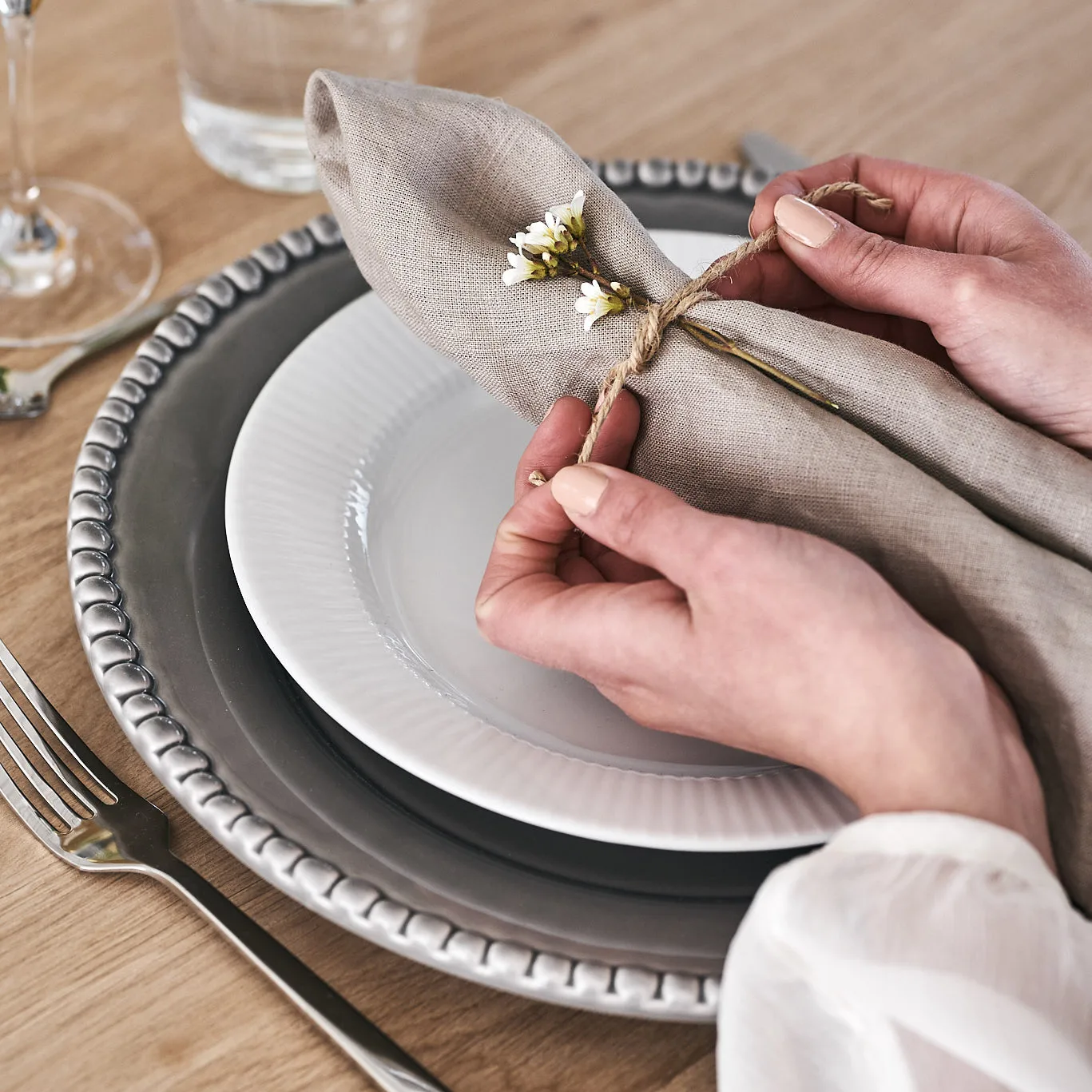 Serwetki lniane Clean 45x45 cm 4 szt, Sand (ciemnobeżowe) Scandi Living