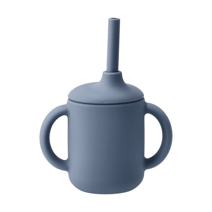 Silikonowy kubek Idun ze słomką 120 ml - Blue - Scandi Living