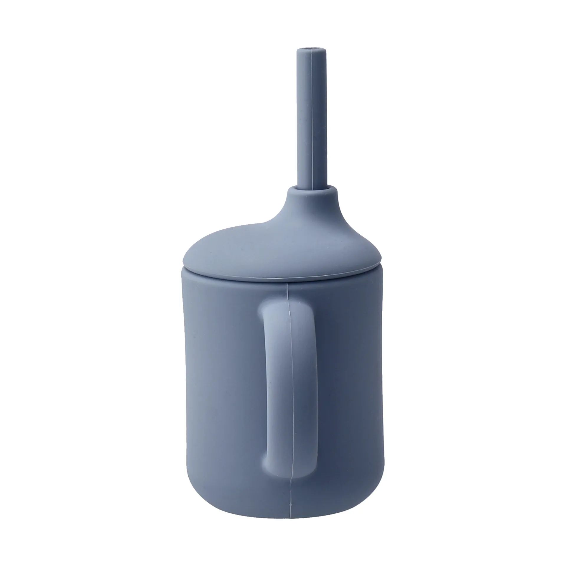 Silikonowy kubek Idun ze słomką 120 ml, Blue Scandi Living