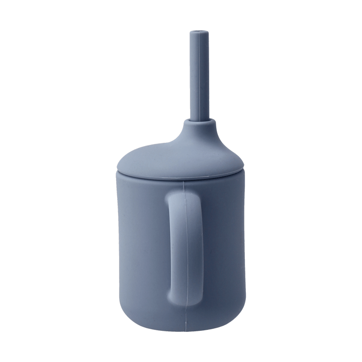 Silikonowy kubek Idun ze słomką 120 ml, Blue Scandi Living