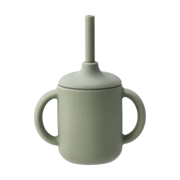 Silikonowy kubek Idun ze słomką 120 ml - Green - Scandi Living