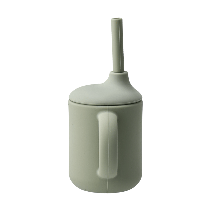 Silikonowy kubek Idun ze słomką 120 ml, Green Scandi Living