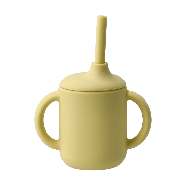 Silikonowy kubek Idun ze słomką 120 ml - Lemon - Scandi Living