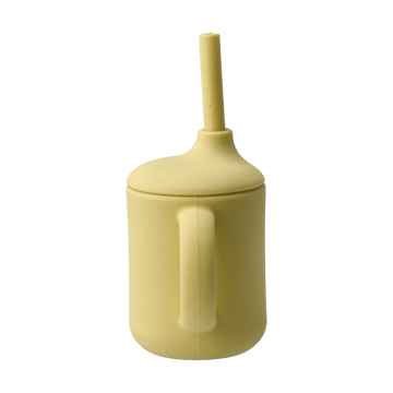 Silikonowy kubek Idun ze słomką 120 ml - Lemon - Scandi Living