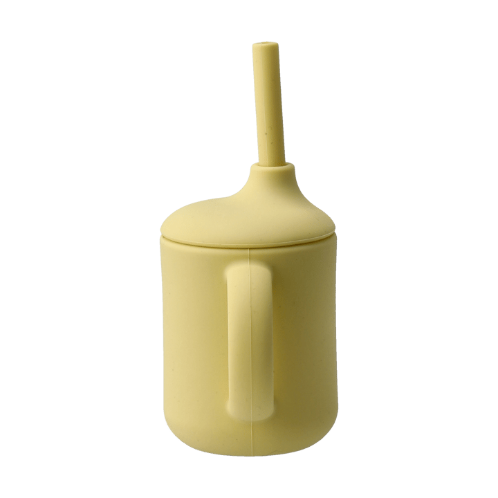 Silikonowy kubek Idun ze słomką 120 ml, Lemon Scandi Living
