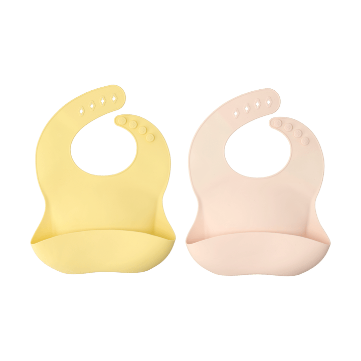 Silikonowy śliniak Silly, 2-pak. - Blush-lemon - Scandi Living