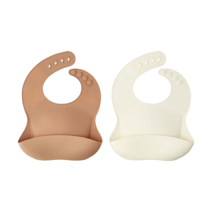 Silikonowy śliniak Silly, 2-pak. - Vanilla-hazel - Scandi Living