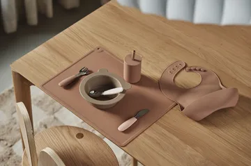 Silikonowy śliniak Silly, 2-pak. - Vanilla-hazel - Scandi Living