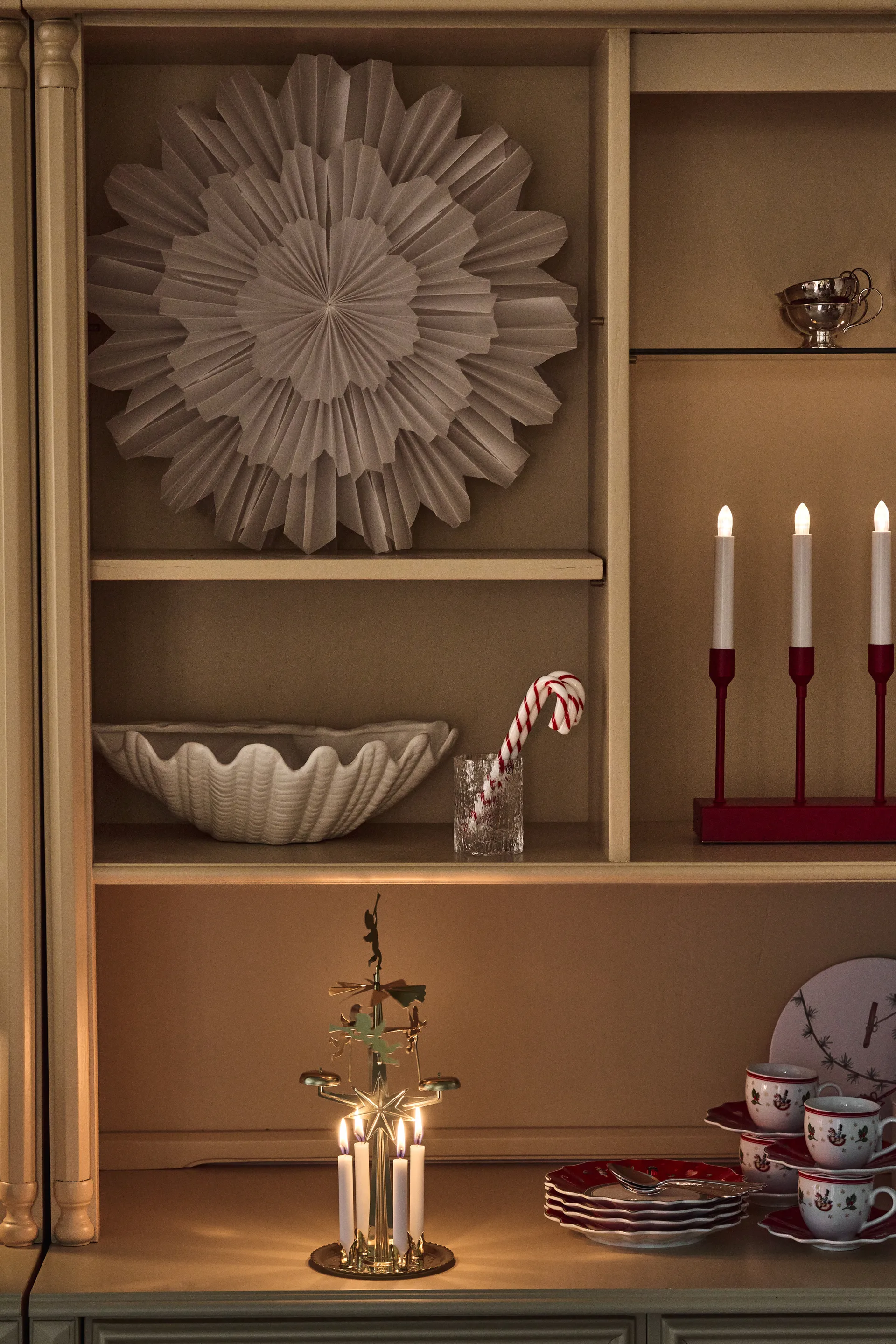 Świecznik adwentowy Kindle przenośny 30 cm, Ciemnoczerwony Scandi Living