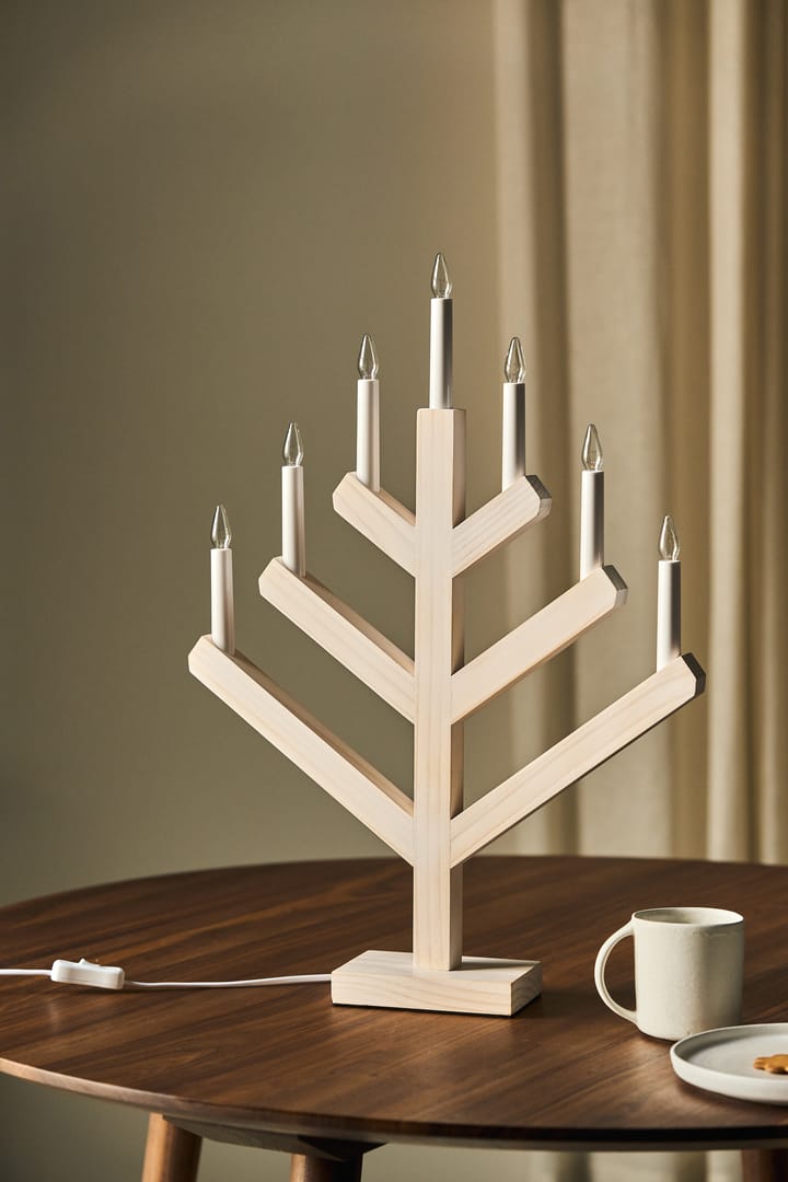Świecznik adwentowy Pine 62 cm, Bejcowany na biało Scandi Living