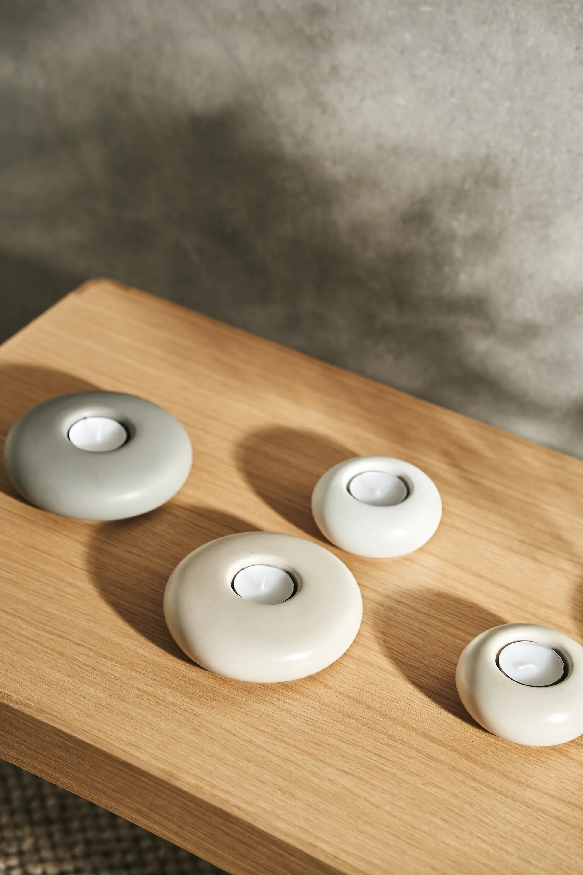 Świecznik Stone Ø9 cm, Biały Scandi Living