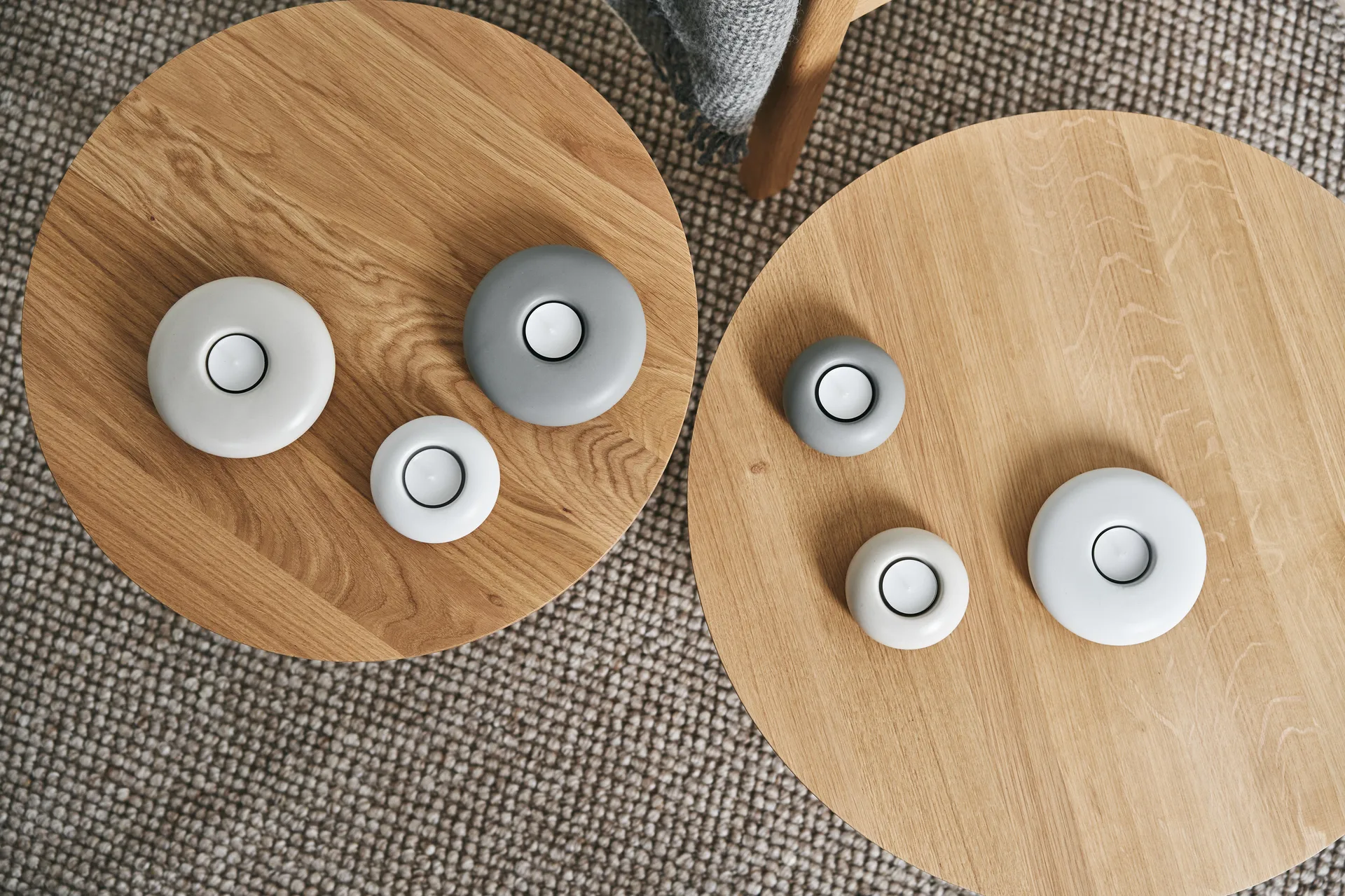 Świecznik Stone Ø9 cm, Biały Scandi Living