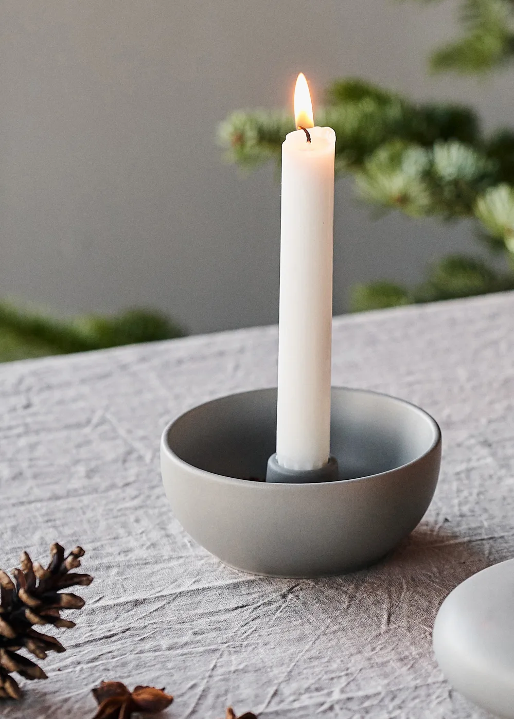 Świecznik Valley Ø12 cm, Szary Scandi Living