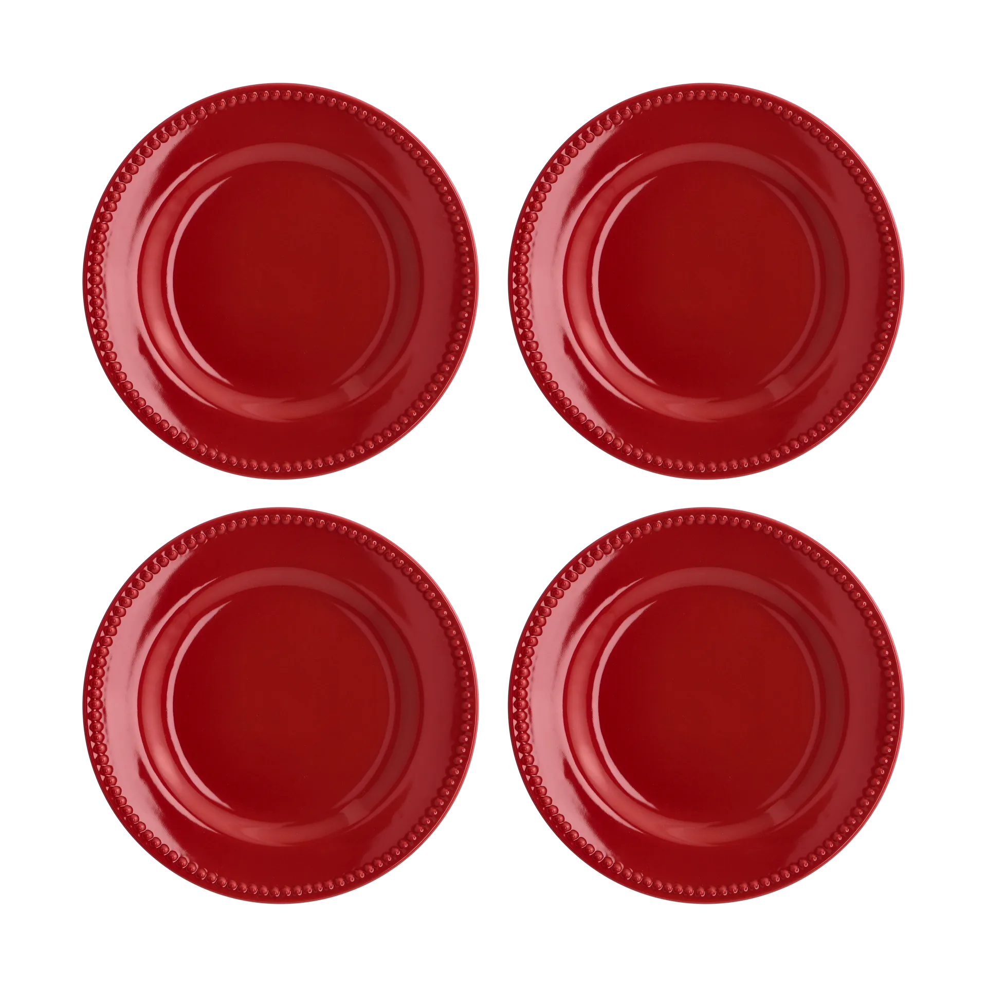 Talerz Dots 22 cm 4 szt. , Czerwony Scandi Living