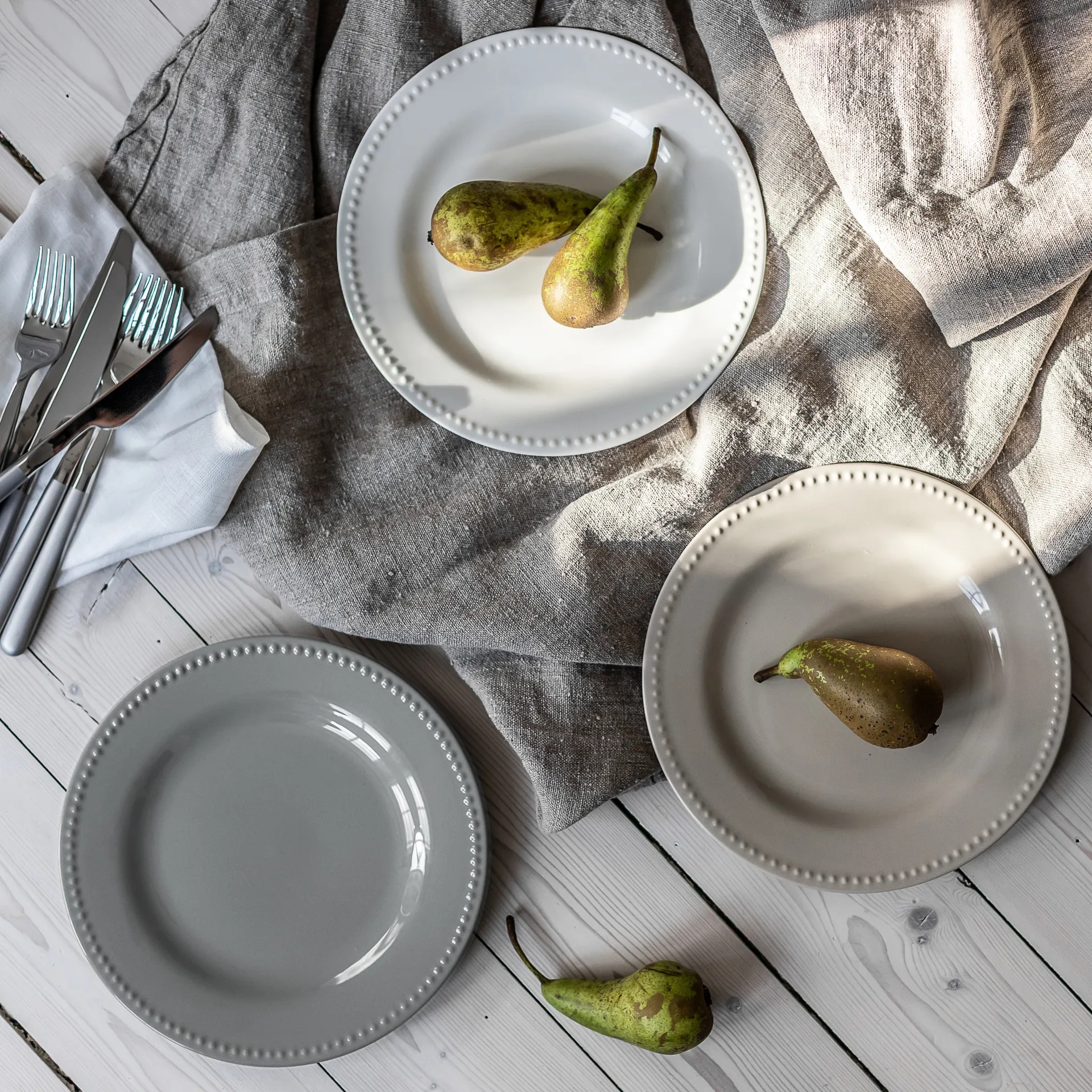 Talerz Dots 22 cm 4 szt. , Kremowy Scandi Living