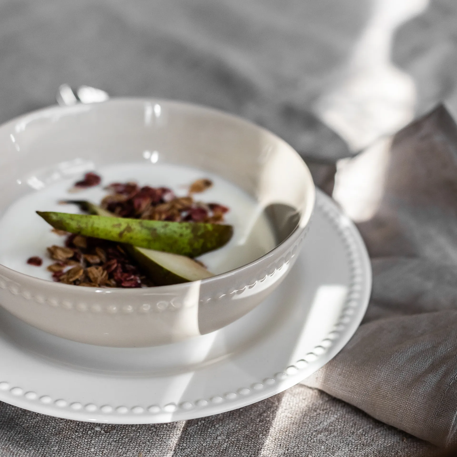 Talerz Dots 22 cm 4 szt. , Kremowy Scandi Living