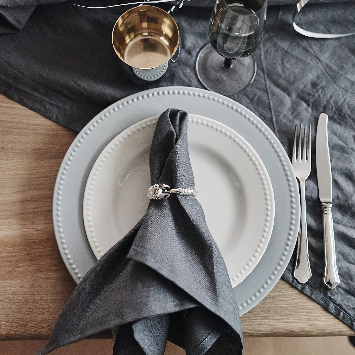 Talerz Dots 22 cm 4 szt. , Kremowy Scandi Living