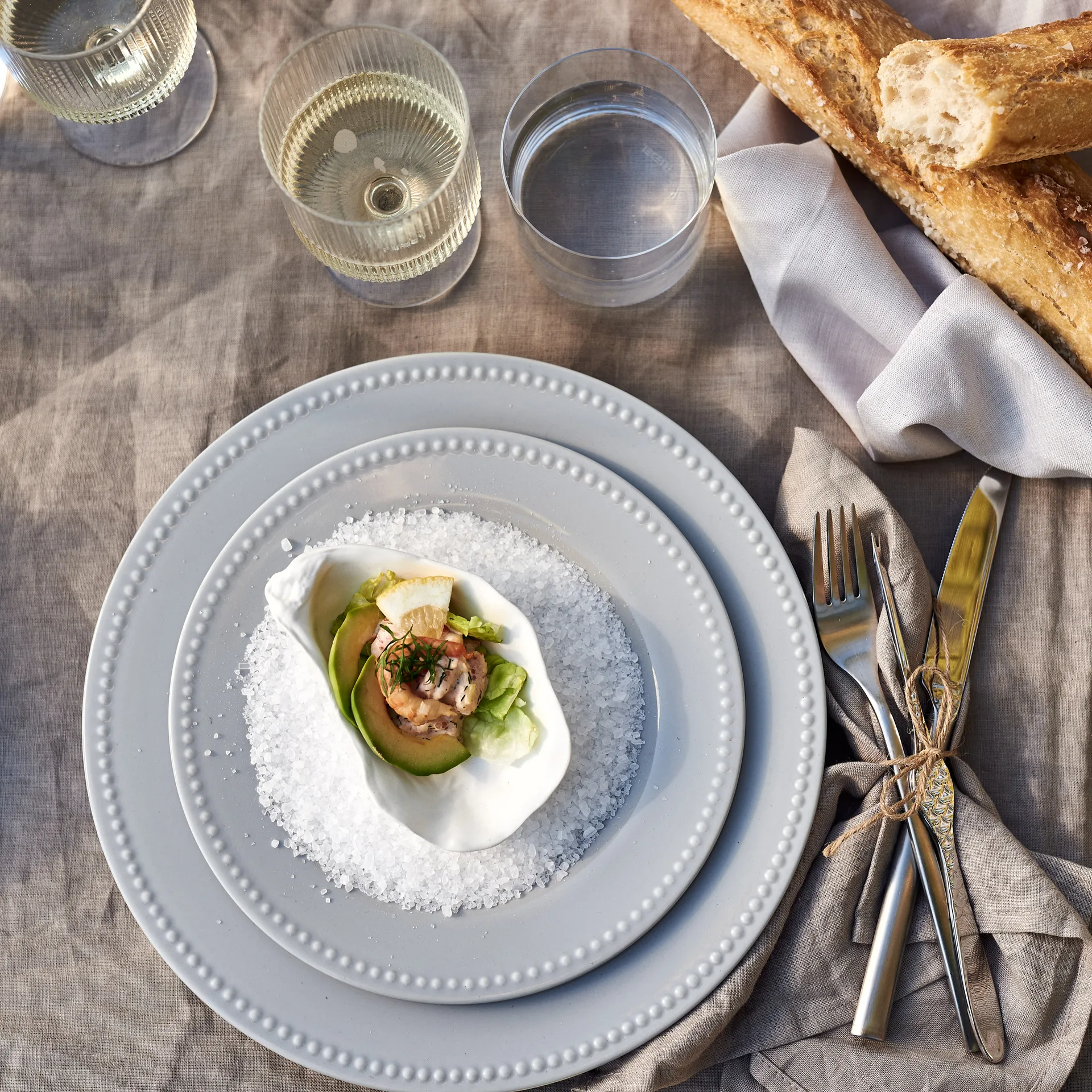 Talerz Dots 22 cm 4 szt. , Szary Scandi Living