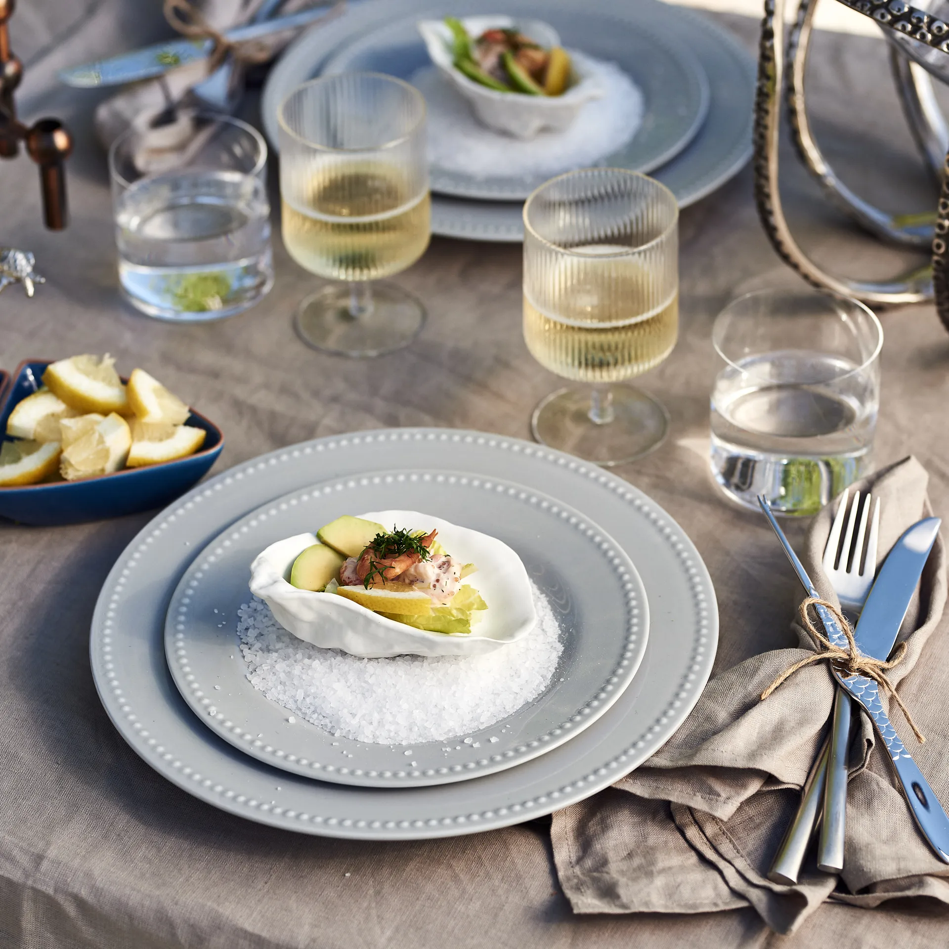 Talerz Dots 28 cm 4 szt., Szary Scandi Living