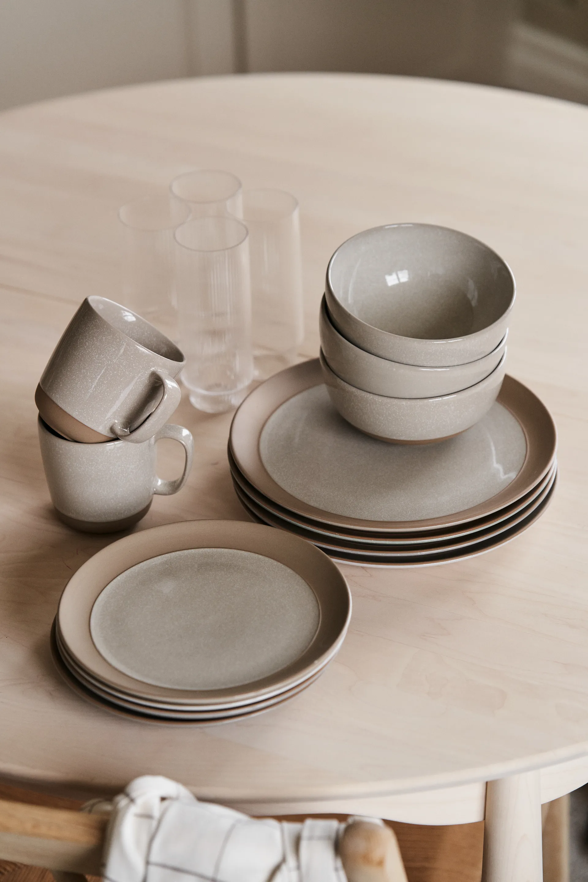 Talerz Fossil Ø21 cm, Beżowy Scandi Living