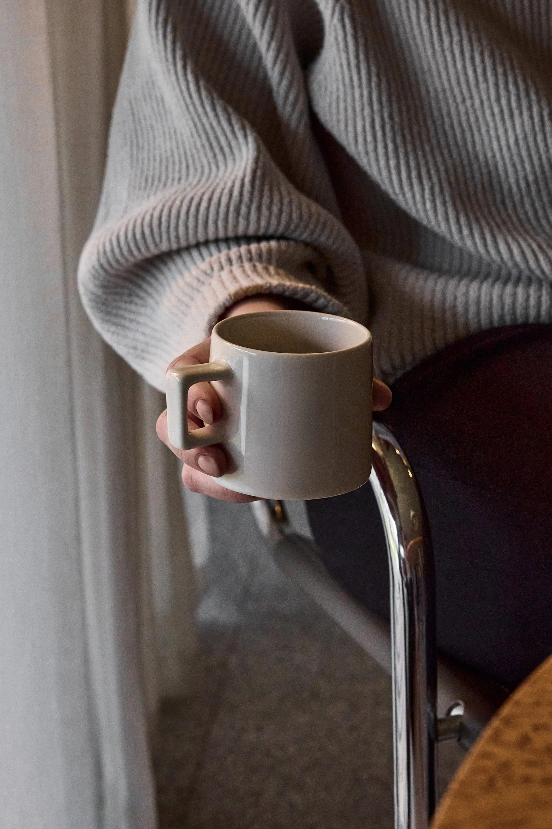 Taper zestaw śniadaniowy 12 elementy - Jasnoszary Scandi Living