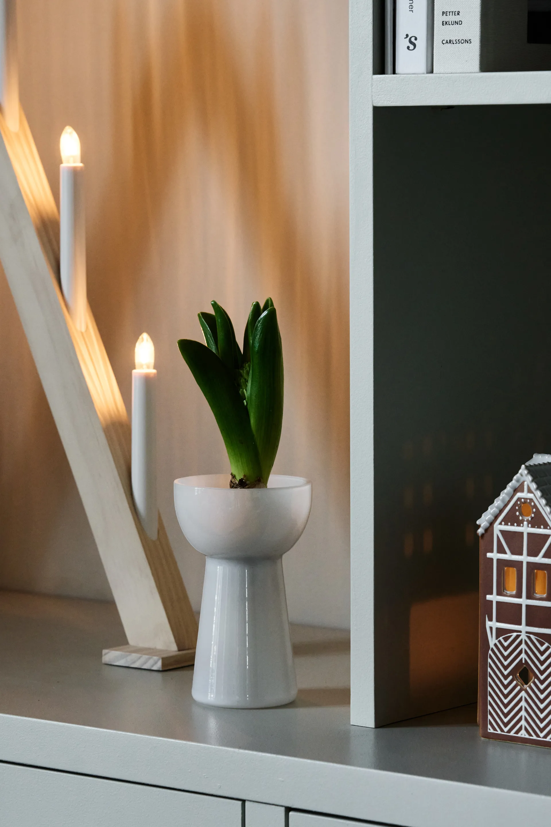 Wazon na hiacynty Petal 14 cm, Biały Scandi Living