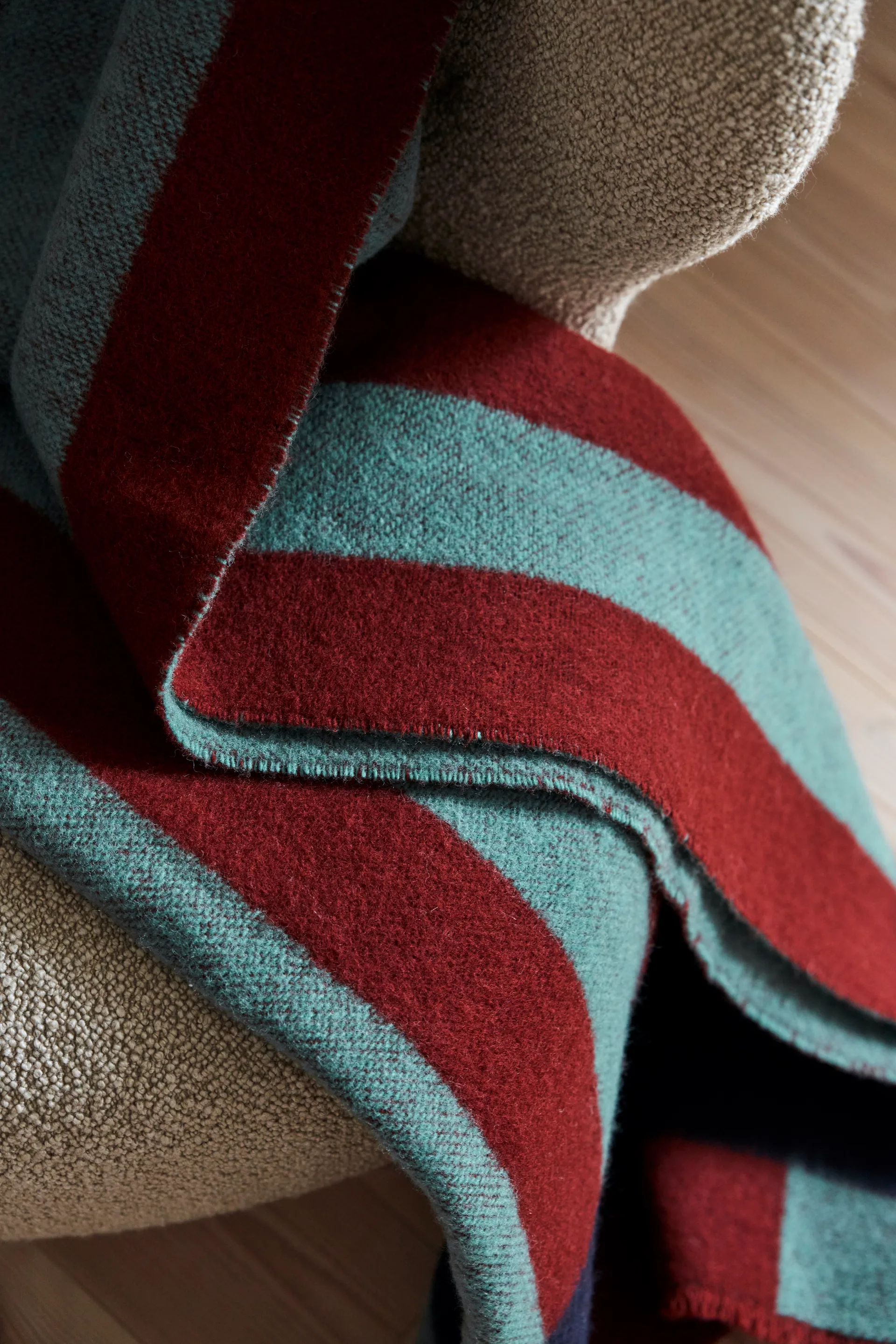 Wełniany koc Aisles 130x180 cm, Zielony Scandi Living